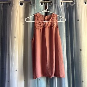 Stunning apricot colored floral lace tank top! WOMENS SIZE XL